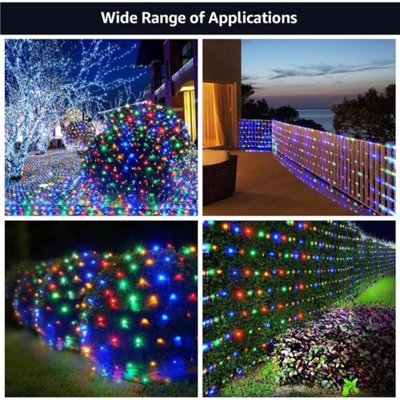 Christmas Net Lights, 360 LEDs 9.8ft x 6.6ft Multicolor Outdoor Christmas Decor - Picture 6 of 6